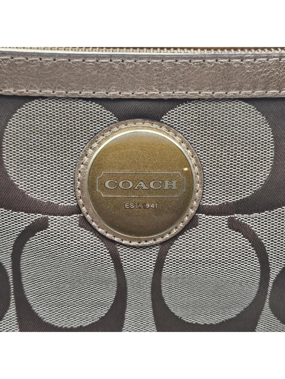 Coach H1060-F16112 Coach Signature Stripe Khaki/Brown Tote Shoulder Handbag